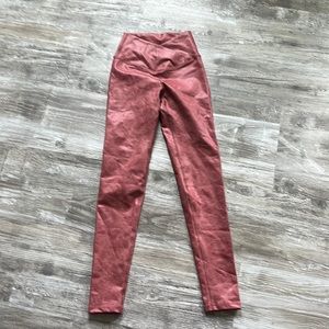 Pink synthetic lether aerie leggings